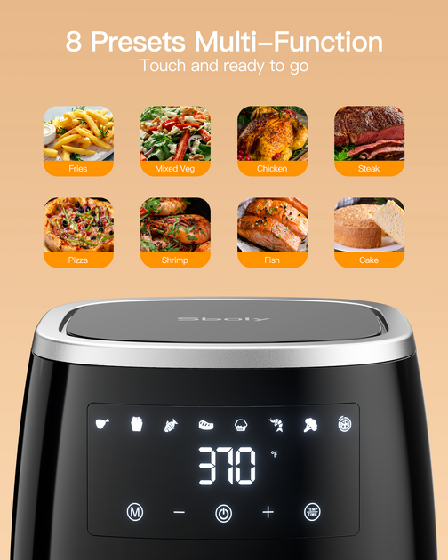 8 In 1 Air Fryer Max Xl 6 Qt Airfryer With Touch Screen Panel And Tem